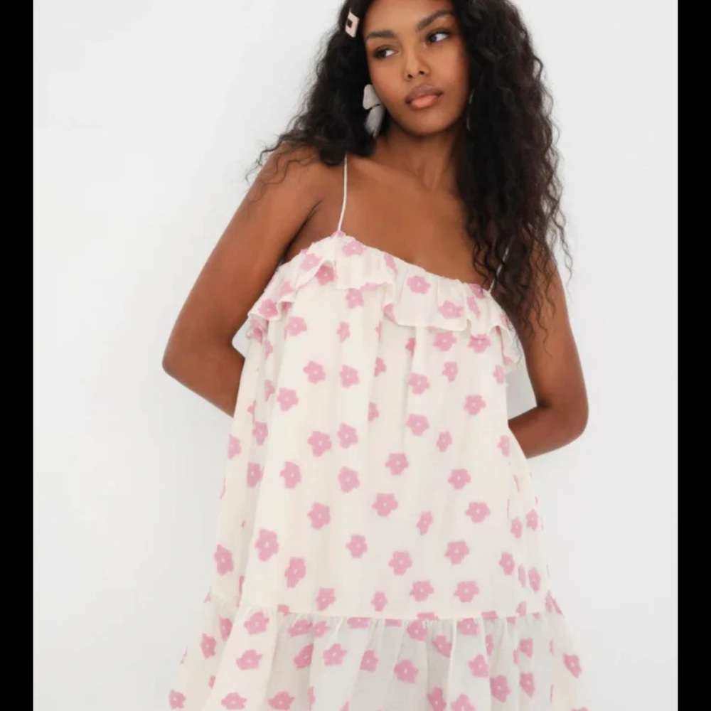 Floral Ruffle Spaghetti Strap Dress
